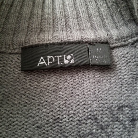 ♻️ Men's Apt 9 Grey Zip Up Collared Sweater ♻️ - Picture 9 of 14